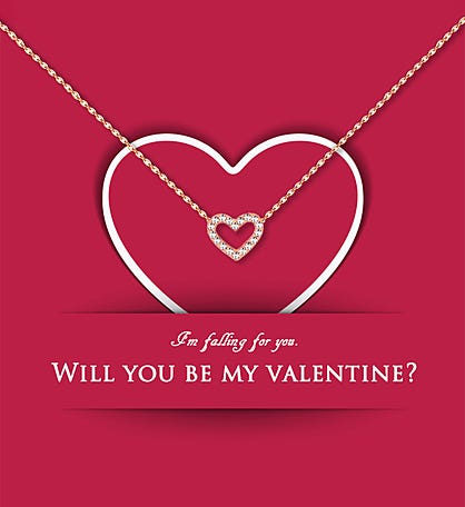 Will You Be My Valentine? Mini Heart Valentine's Day Necklace